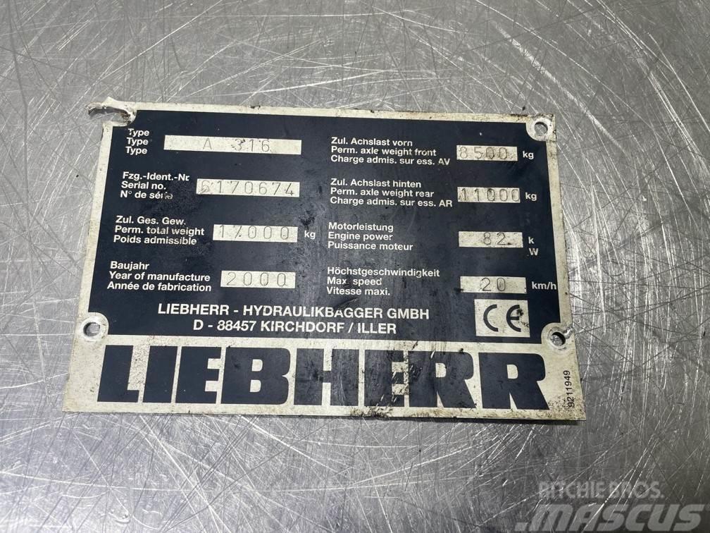Liebherr A316 -  (For parts) Ratiniai ekskavatoriai