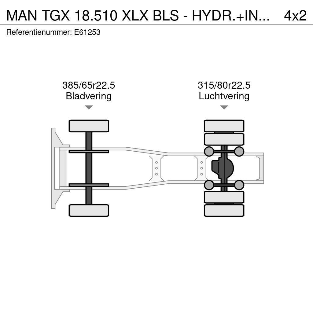 MAN TGX 18.510 XLX BLS - HYDR.+INTARDER Naudoti vilkikai