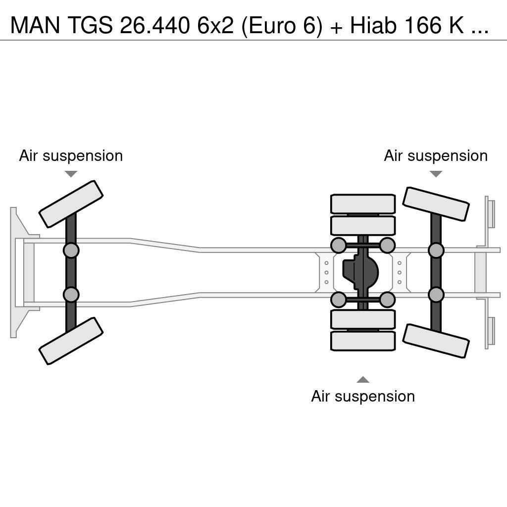MAN TGS 26.440 6x2 (Euro 6) + Hiab 166 K Pro/Hipro Platformos/ Pakrovimas iš šono