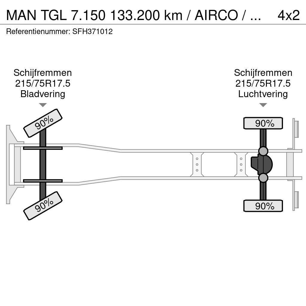 MAN TGL 7.150 133.200 km / AIRCO / MANUEL / CARGOLIFT Sunkvežimiai su dengtu kėbulu
