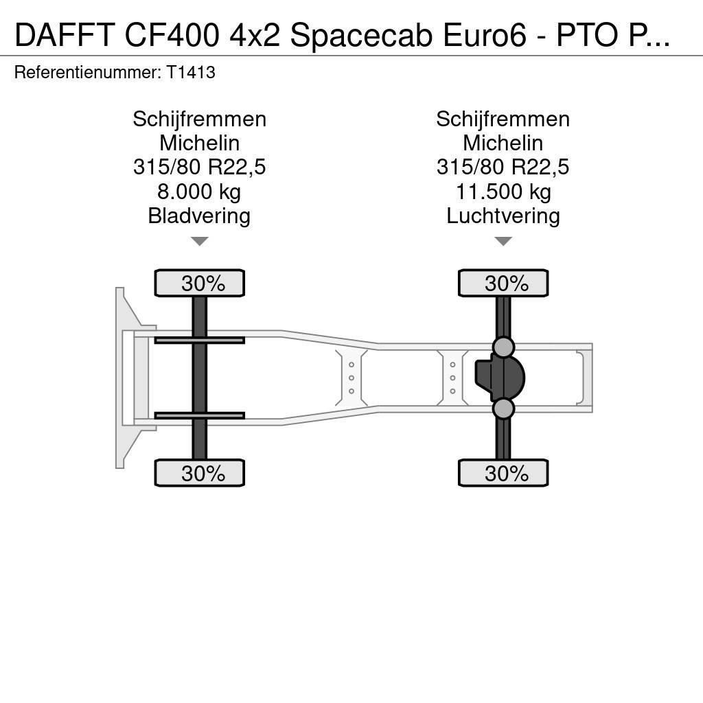 DAF FT CF400 4x2 Spacecab Euro6 - PTO Prep - Large Fue Naudoti vilkikai