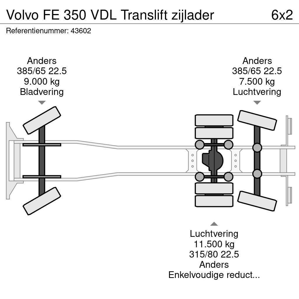 Volvo FE 350 VDL Translift zijlader Šiukšliavežės