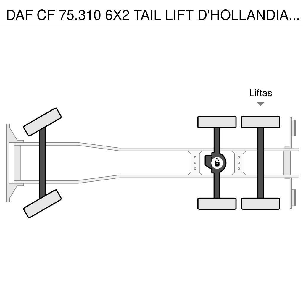 DAF CF 75.310 6X2 TAIL LIFT D'HOLLANDIA 2500 KG - EURO Priekabos su tentu