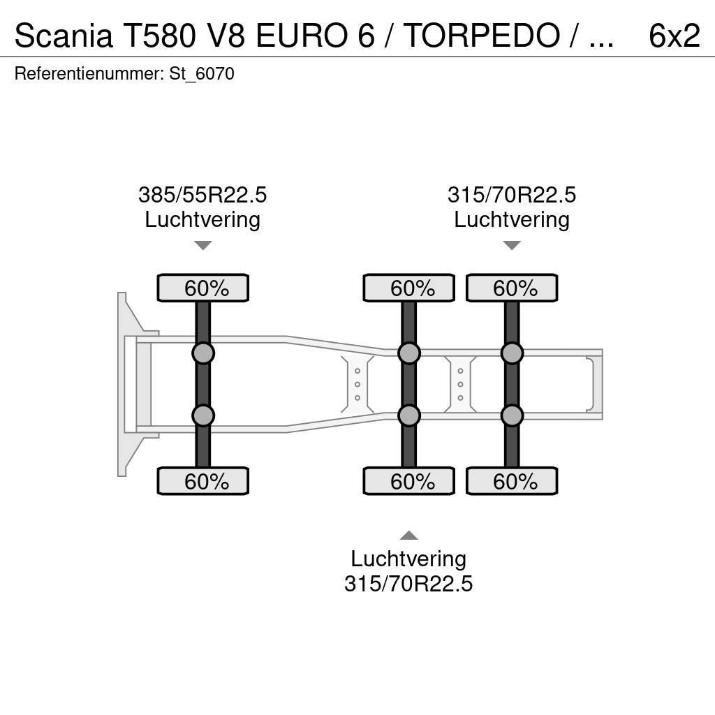 Scania T580 V8 EURO 6 / TORPEDO / HAUBER / SHOW TRUCK Naudoti vilkikai