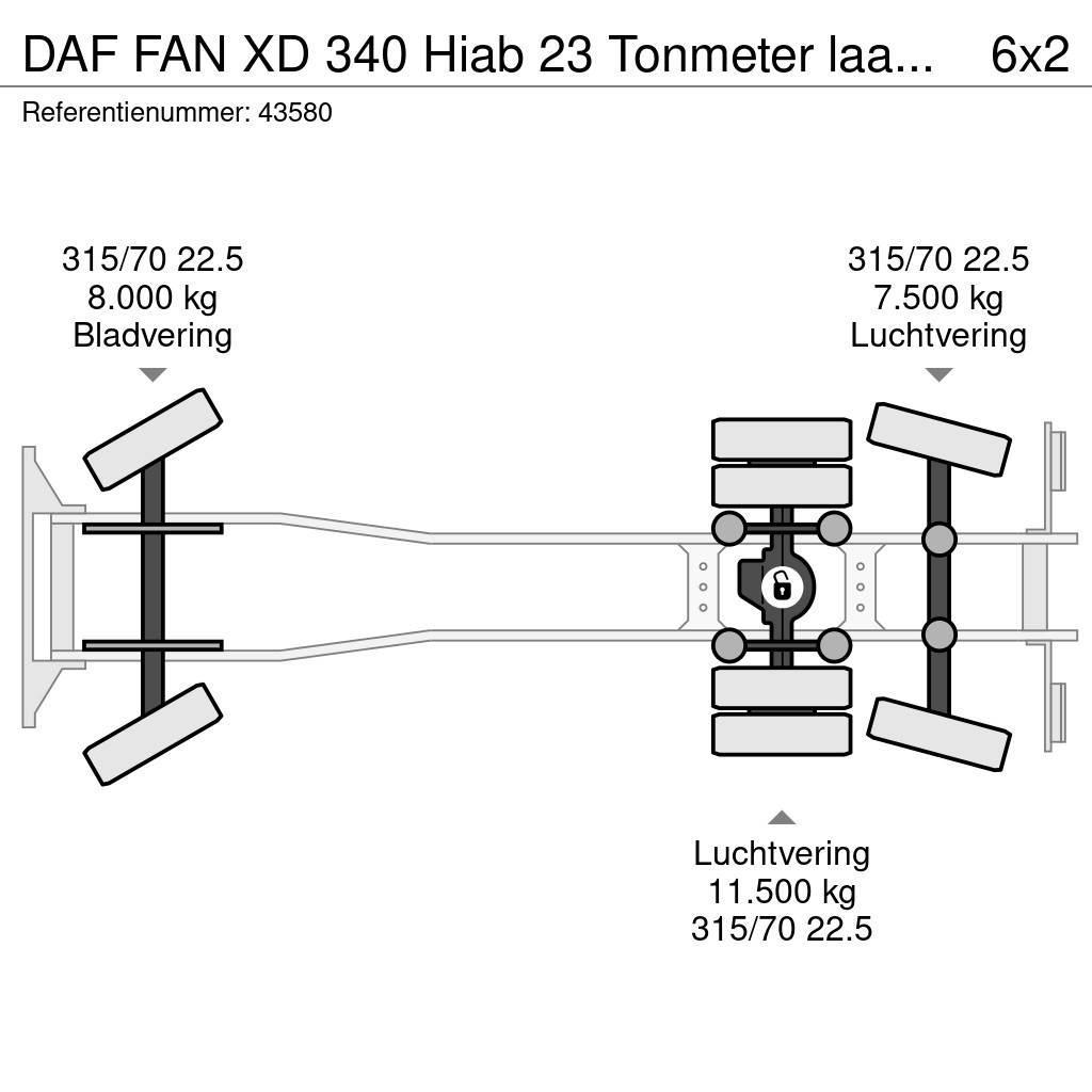 DAF FAN XD 340 Hiab 23 Tonmeter laadkraan + Welvaarts Šiukšliavežės