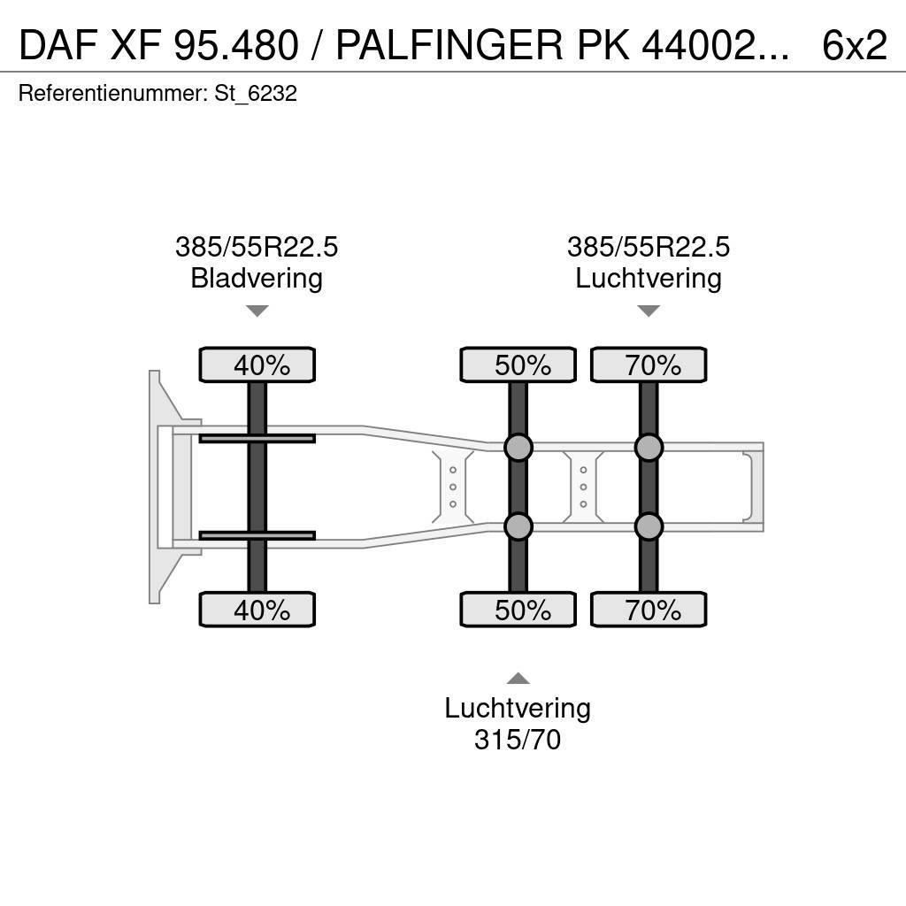 DAF XF 95.480 / PALFINGER PK 44002 / JIB / WINCH Naudoti vilkikai