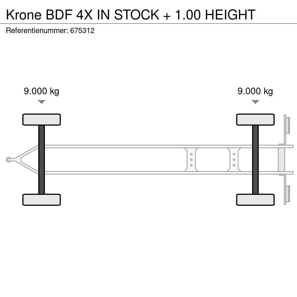 Krone BDF 4X IN STOCK + 1.00 HEIGHT Išmontuojamos priekabos