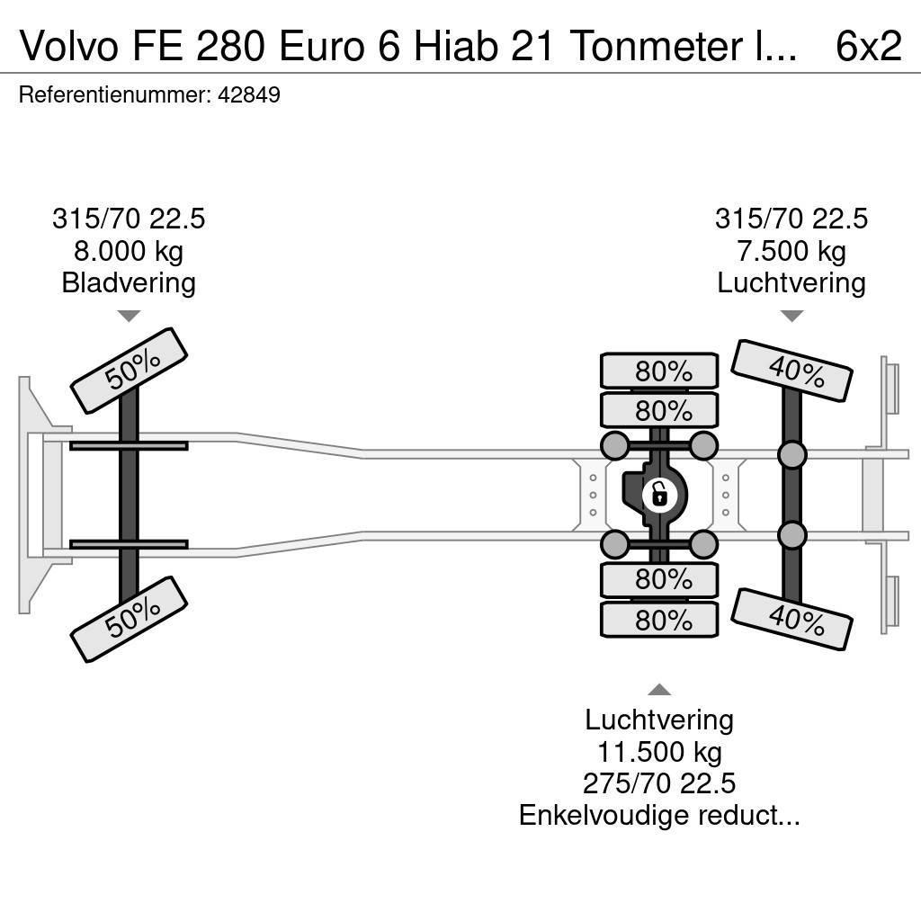 Volvo FE 280 Euro 6 Hiab 21 Tonmeter laadkraan Šiukšliavežės