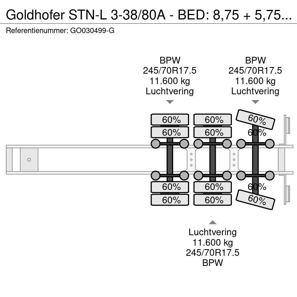 Goldhofer STN-L 3-38/80A - BED: 8,75 + 5,75 METER Žemo iškrovimo puspriekabės