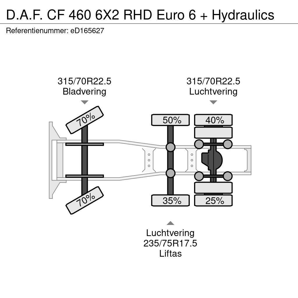DAF CF 460 6X2 RHD Euro 6 + Hydraulics Naudoti vilkikai
