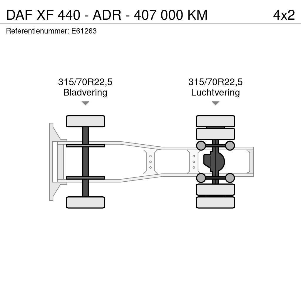 DAF XF 440 - ADR - 407 000 KM Naudoti vilkikai