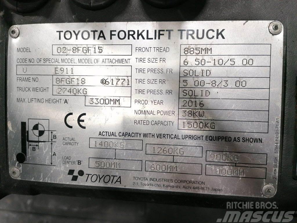 Toyota 02-8FGF15 LPG (dujiniai) krautuvai