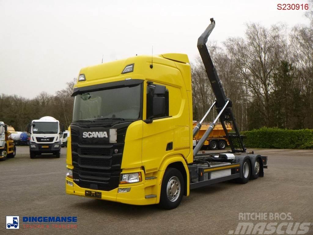 Scania R450 6x2 Euro 6C + Retarder + Meiller container ho Sunkvežimiai su keliamuoju kabliu