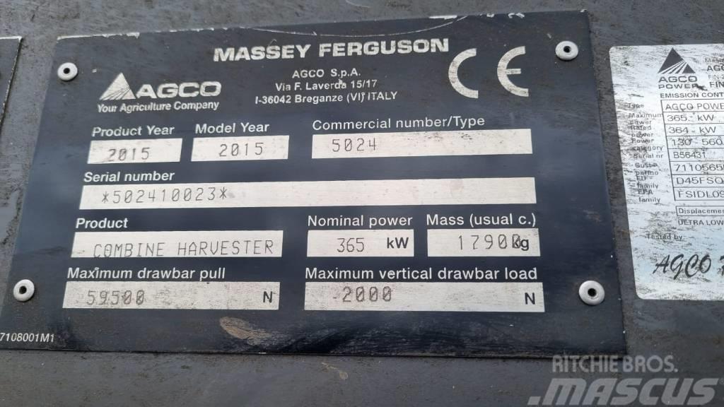Massey Ferguson 9380 Derliaus nuėmimo kombainai
