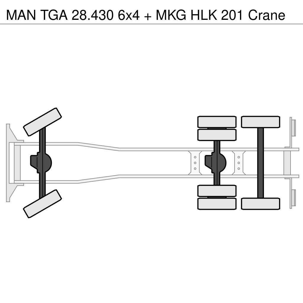 MAN TGA 28.430 6x4 + MKG HLK 201 Crane Visureigiai kranai