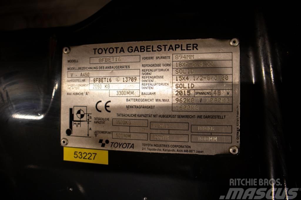 Toyota 8 FB ET 16, smidig 1,6 tons motviktstruck Elektriniai šakiniai krautuvai