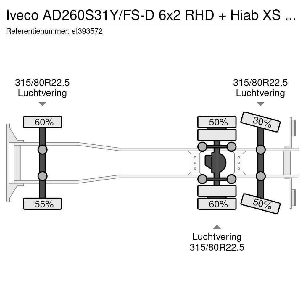 Iveco AD260S31Y/FS-D 6x2 RHD + Hiab XS 144 B-2 HIDUO Platformos/ Pakrovimas iš šono
