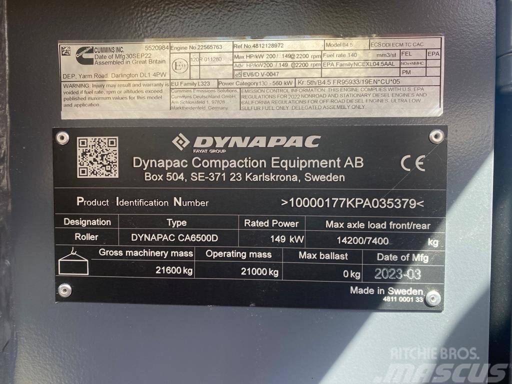 Dynapac CA 6500 D Vieno būgno volai