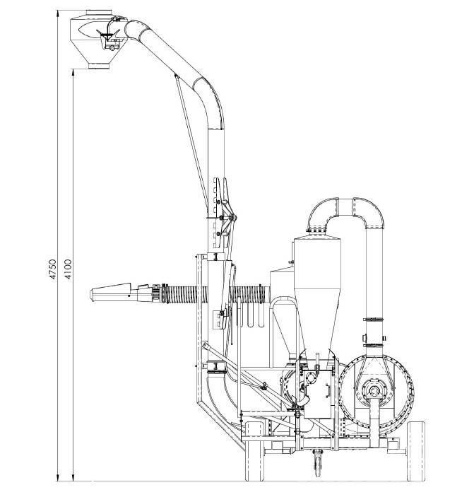 Pom T480 / 45 t/h dmuchawa/przenośnik / grain blower Perdavimo įranga