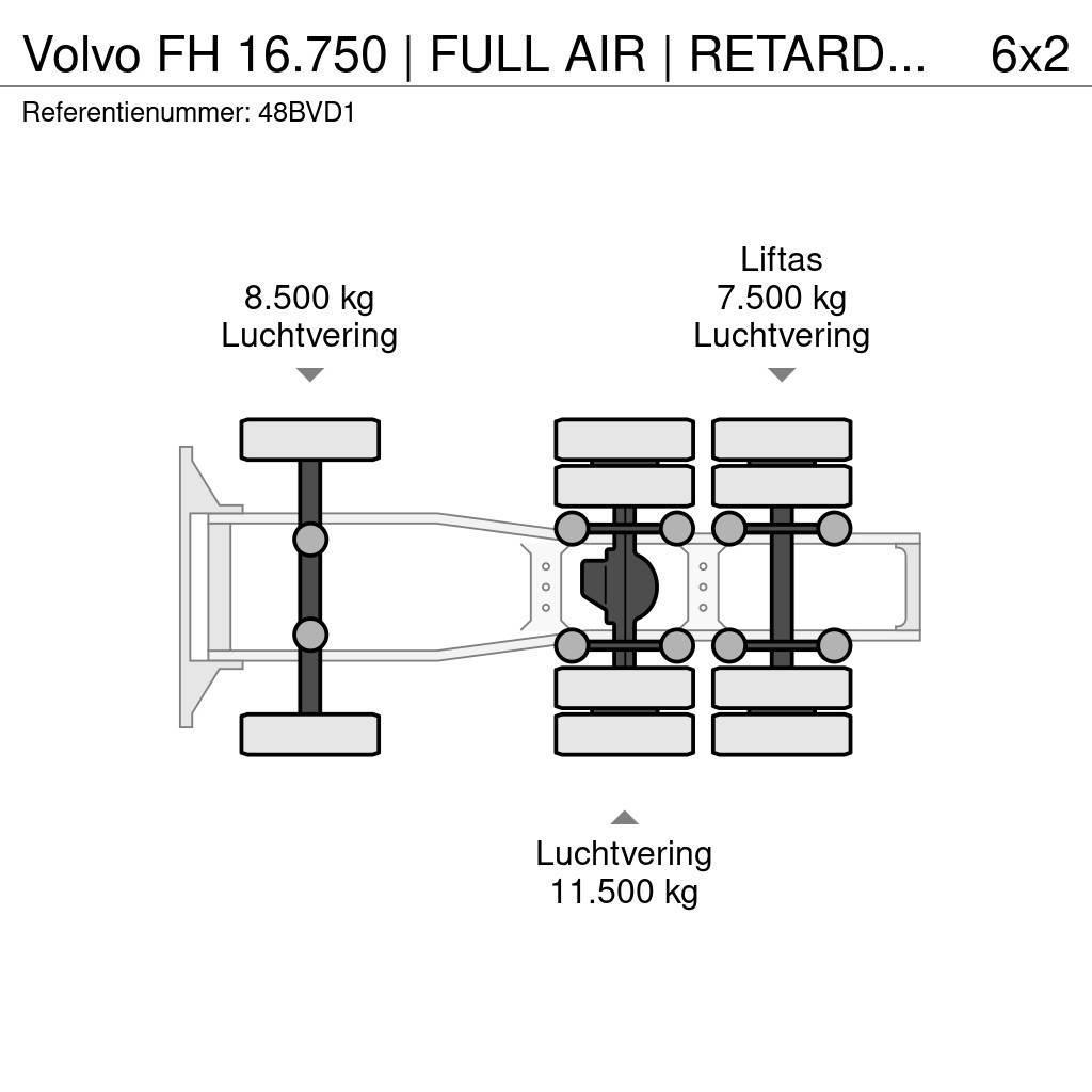Volvo FH 16.750 | FULL AIR | RETARDER | PARK COOLER | " Naudoti vilkikai
