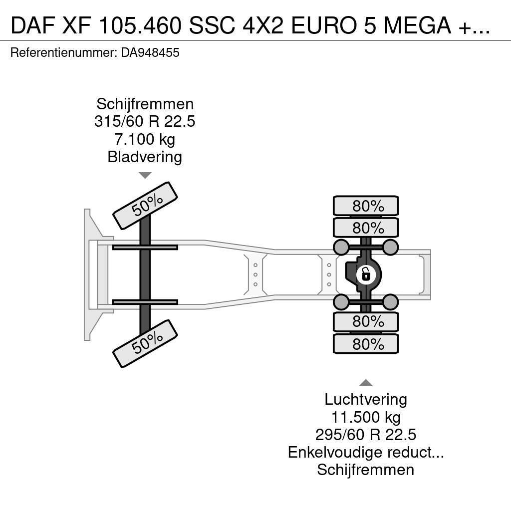 DAF XF 105.460 SSC 4X2 EURO 5 MEGA + RETARDER Naudoti vilkikai