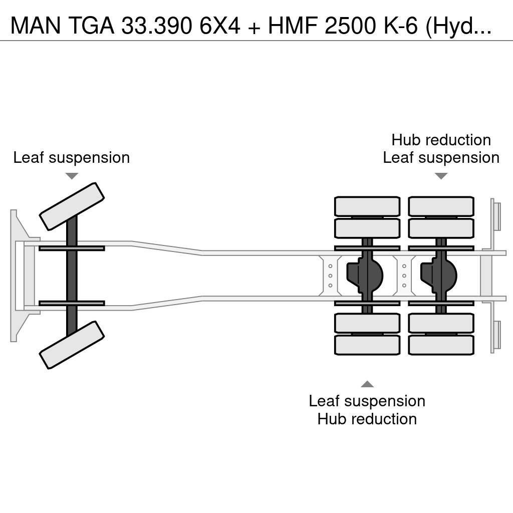 MAN TGA 33.390 6X4 + HMF 2500 K-6 (Hydraulic winch) Visureigiai kranai