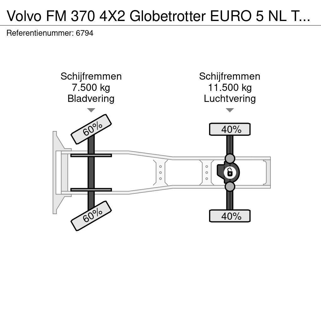 Volvo FM 370 4X2 Globetrotter EURO 5 NL Truck APK 09/202 Naudoti vilkikai