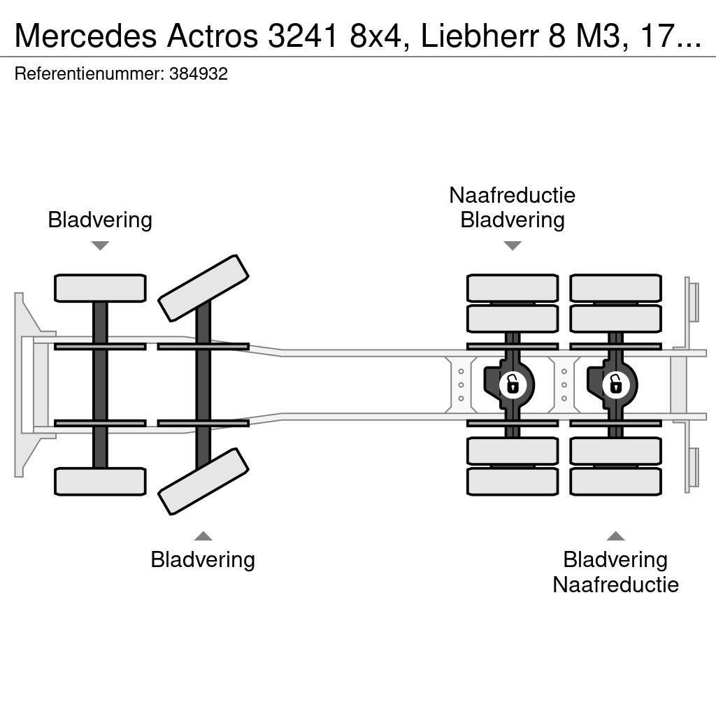 Mercedes-Benz Actros 3241 8x4, Liebherr 8 M3, 17 mtr belt, Remot Betonvežiai