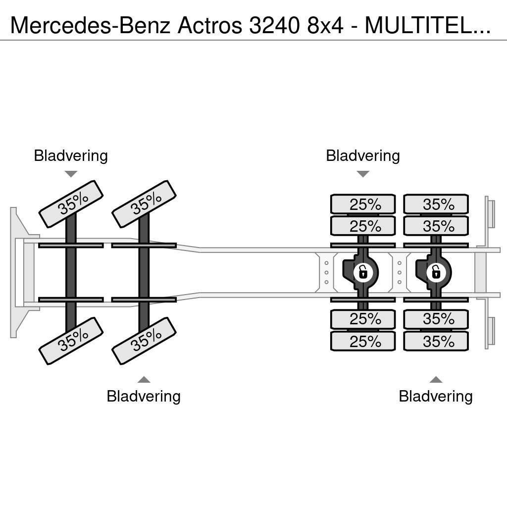 Mercedes-Benz Actros 3240 8x4 - MULTITEL J350TA Hoogwerker - Sky Ant vilkikų montuojamos kėlimo platformos