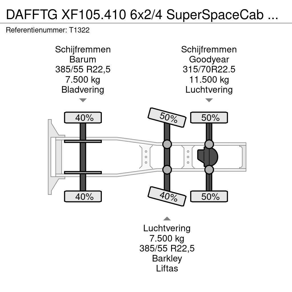 DAF FTG XF105.410 6x2/4 SuperSpaceCab Euro5 (T1322) Naudoti vilkikai