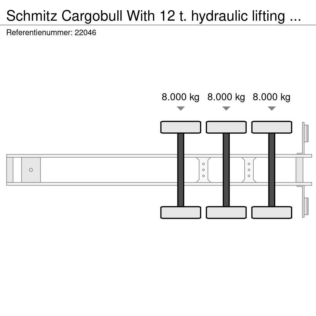 Schmitz Cargobull With 12 t. hydraulic lifting deck for double stock Tentinės puspriekabės