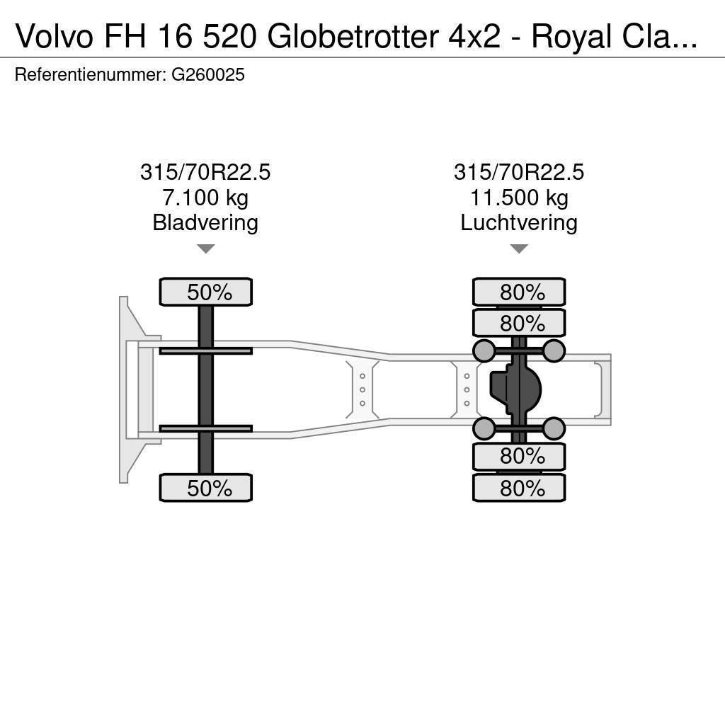 Volvo FH 16 520 Globetrotter 4x2 - Royal Class - Perfect Naudoti vilkikai