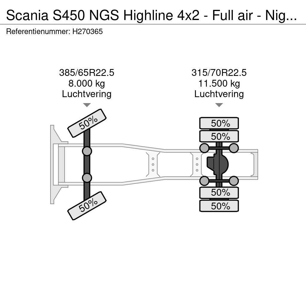 Scania S450 NGS Highline 4x2 - Full air - Night clima - R Naudoti vilkikai