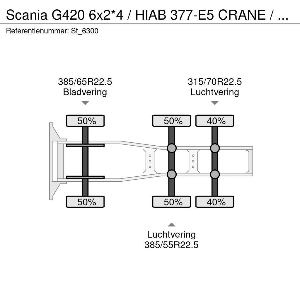Scania G420 6x2*4 / HIAB 377-E5 CRANE / KRAN - GRUA Naudoti vilkikai