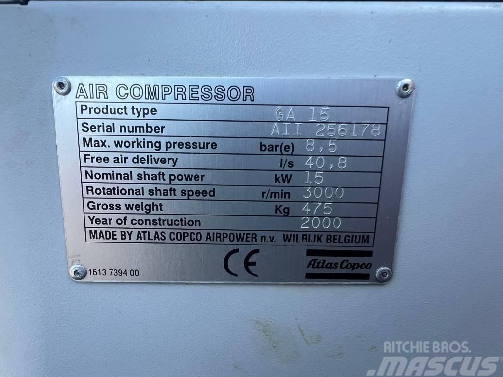 Atlas Copco Compressor, Kompressor GA 15 FF Kompresoriai
