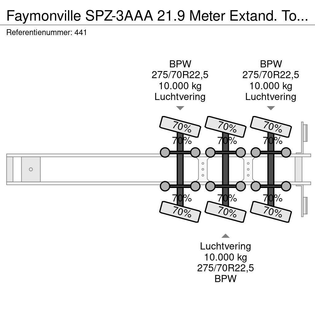 Faymonville SPZ-3AAA 21.9 Meter Extand. Total lenght: 35.5 met Bortinių sunkvežimių priekabos su nuleidžiamais bortais