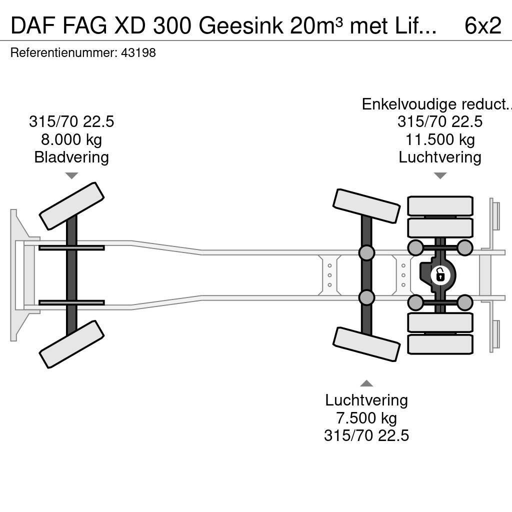 DAF FAG XD 300 Geesink 20m³ met Liftmate Instaplift Šiukšliavežės