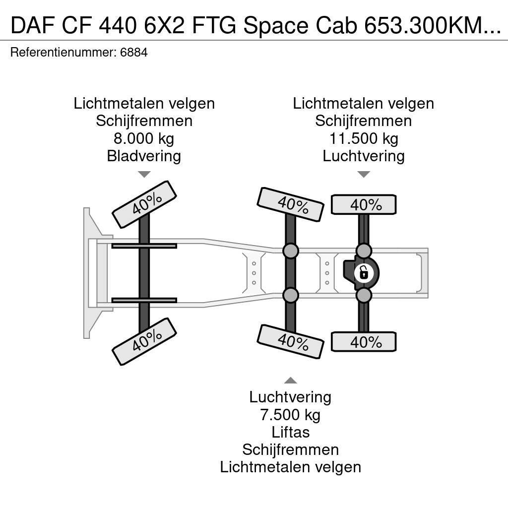 DAF CF 440 6X2 FTG Space Cab 653.300KM LED ACC NL Truc Naudoti vilkikai
