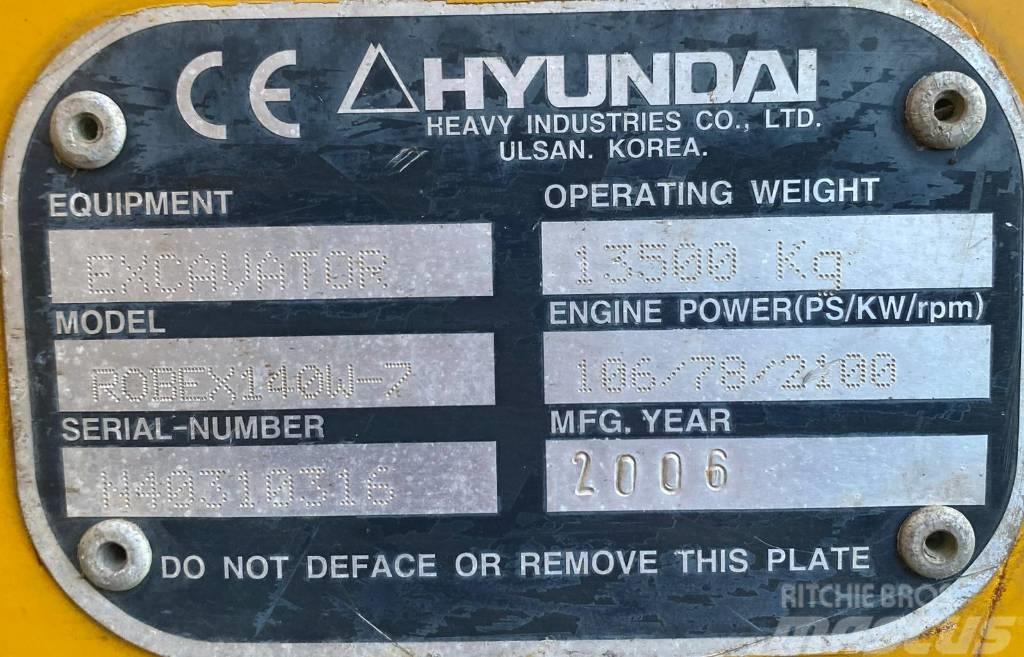 Hyundai Robex 140 W7 Ratiniai ekskavatoriai