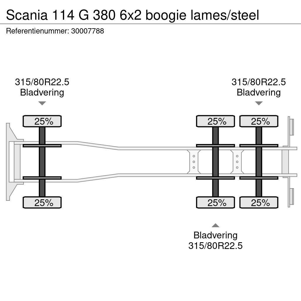 Scania 114 G 380 6x2 boogie lames/steel Važiuoklė su kabina