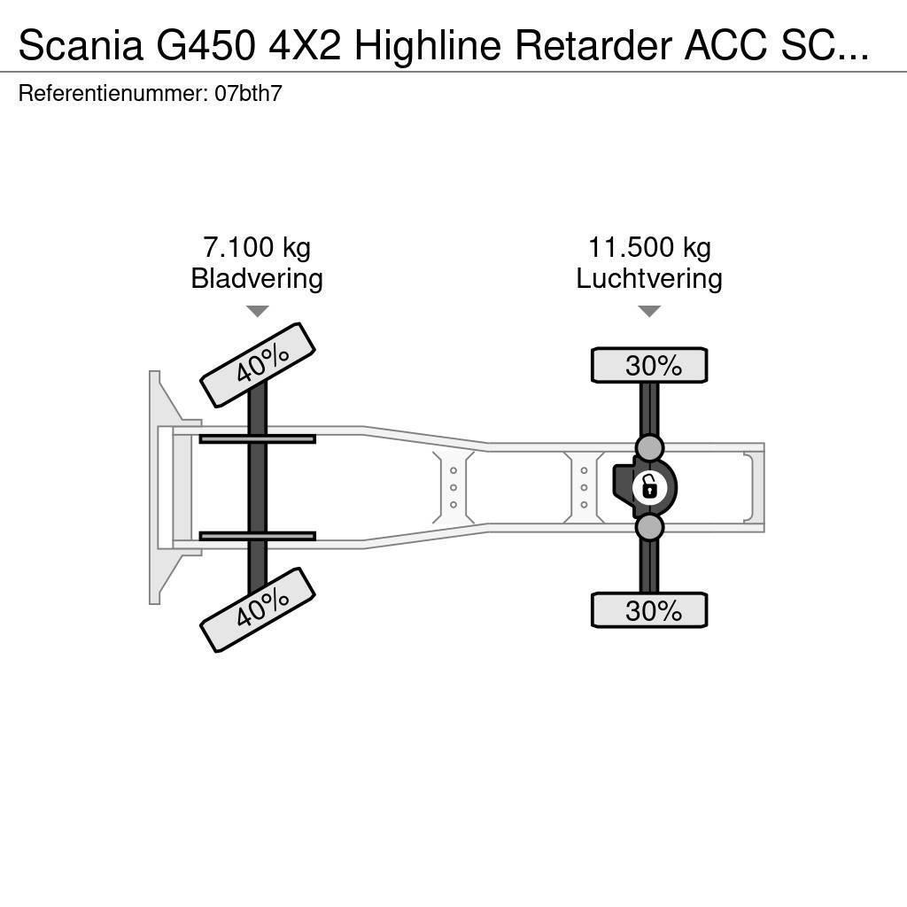 Scania G450 4X2 Highline Retarder ACC SCR-Only 777.400KM Naudoti vilkikai