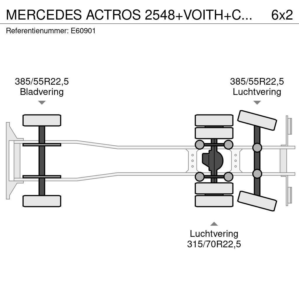 Mercedes-Benz ACTROS 2548+VOITH+CHARIOT EMBARQUER Priekabos su tentu