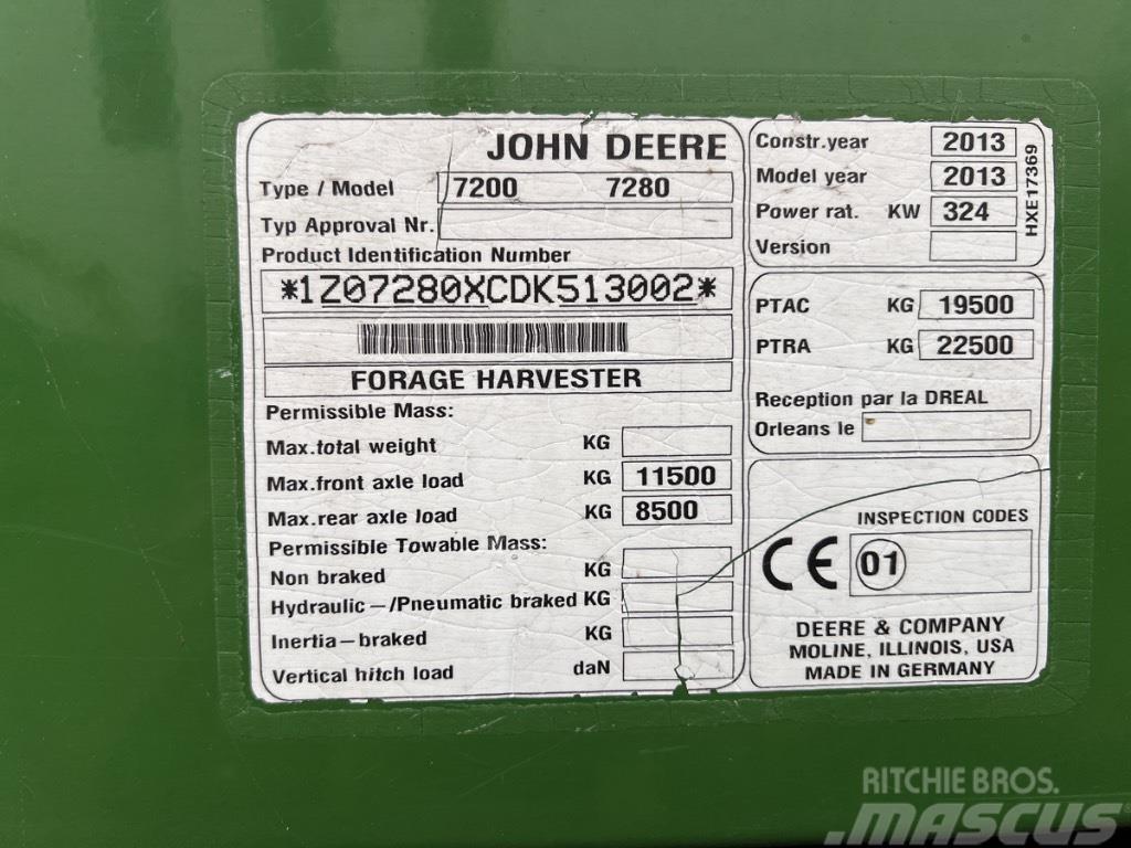 John Deere 7280 + 630B graspickup Pašarų ruošimo technika