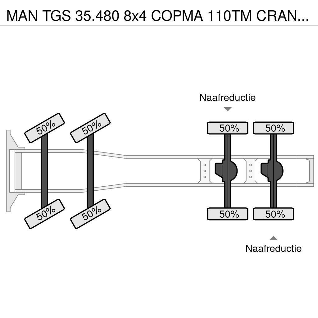MAN TGS 35.480 8x4 COPMA 110TM CRANE/GRUE/Fly-Jib/LIER Naudoti vilkikai