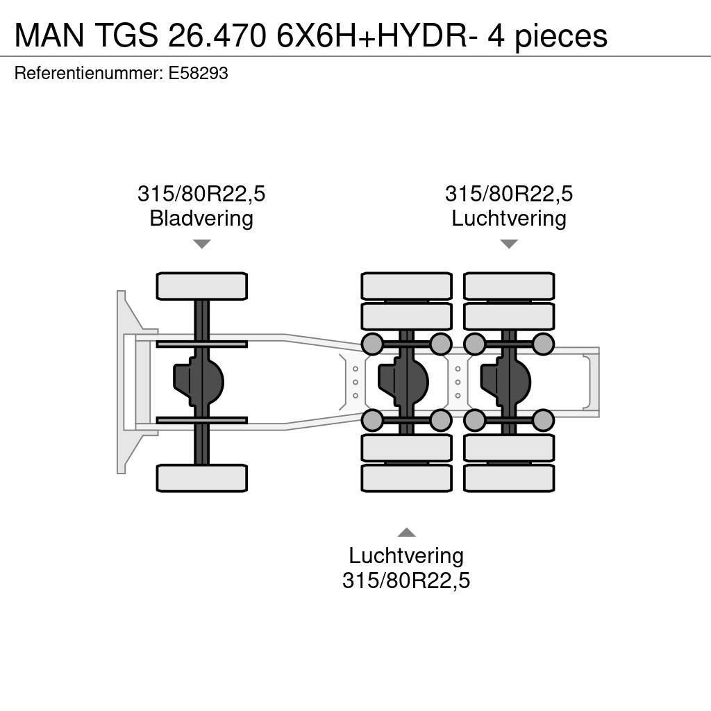 MAN TGS 26.470 6X6H+HYDR- 4 pieces Naudoti vilkikai