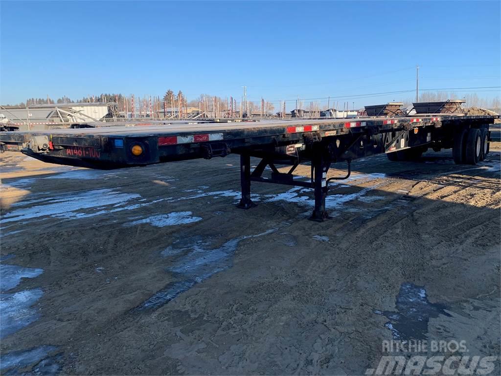 Manac 48' Tandem Flat Deck/Highboy Flatbed Bortinių sunkvežimių priekabos su nuleidžiamais bortais