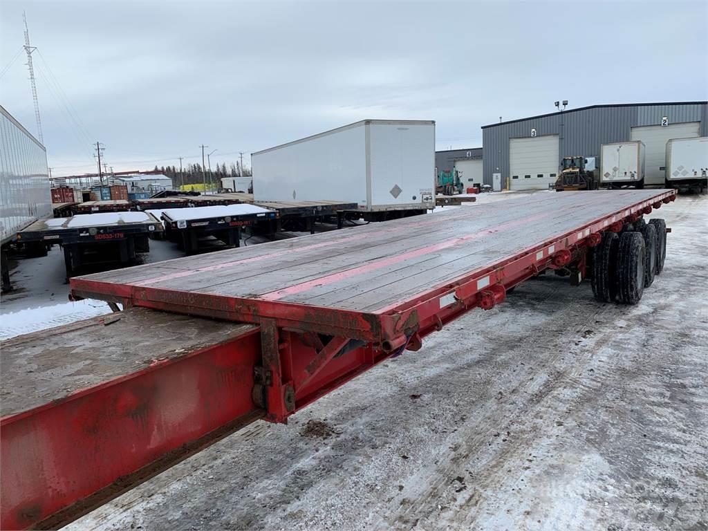 Manac 51' Tridem Trombone Flat Deck Bortinių sunkvežimių priekabos su nuleidžiamais bortais