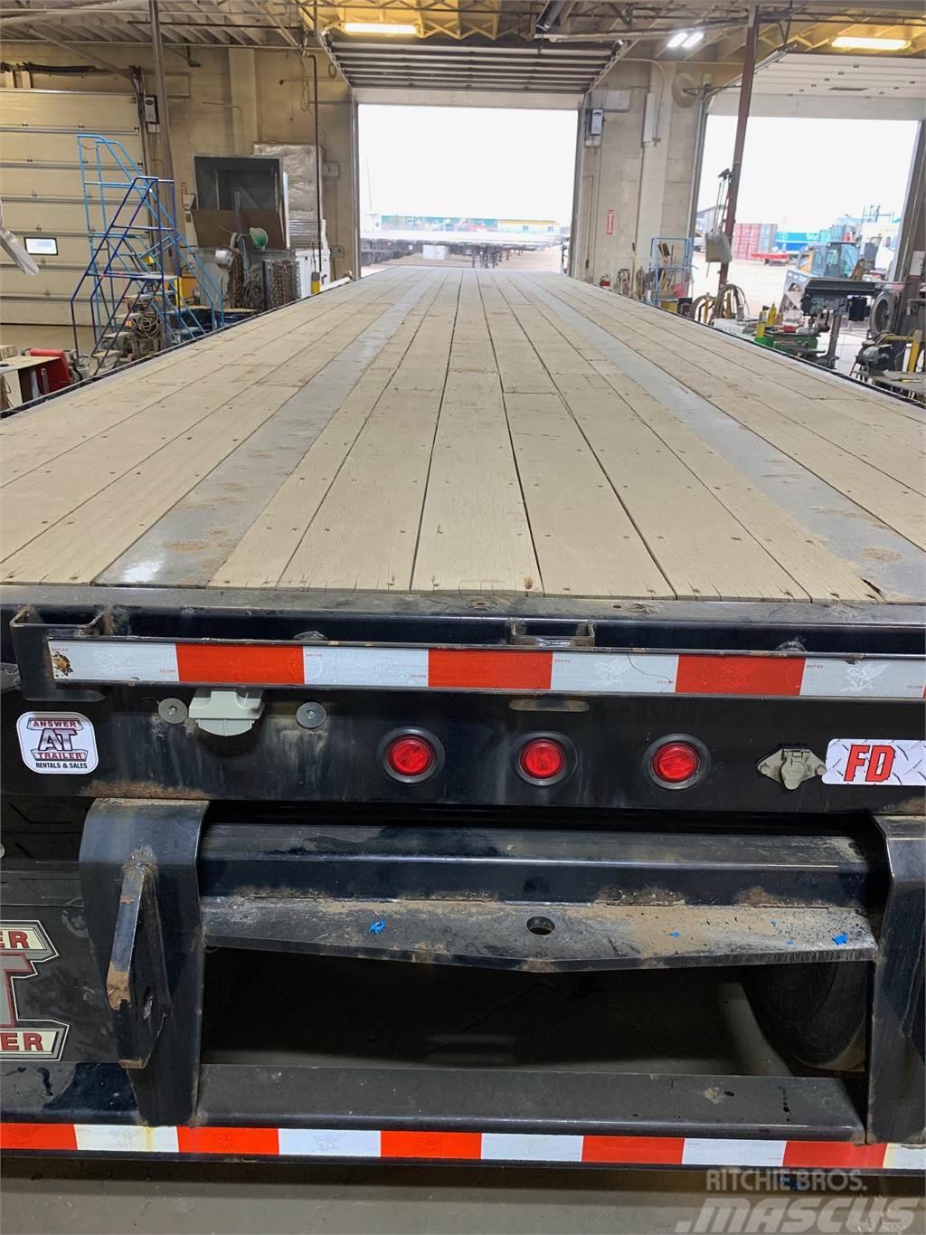 Manac 53' Tridem Flat Deck/Highboy Bortinių sunkvežimių priekabos su nuleidžiamais bortais