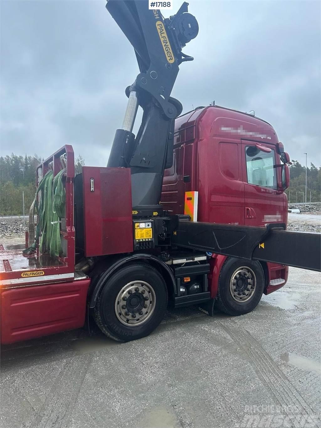 Scania R580 crane truck w/ 78 t/m Palfinger crane. Jib, w Automobiliniai kranai