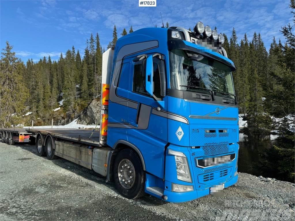 Volvo Fh 540 6x2 barrack truck w/ Trailer - bygg trailer Platformos/ Pakrovimas iš šono